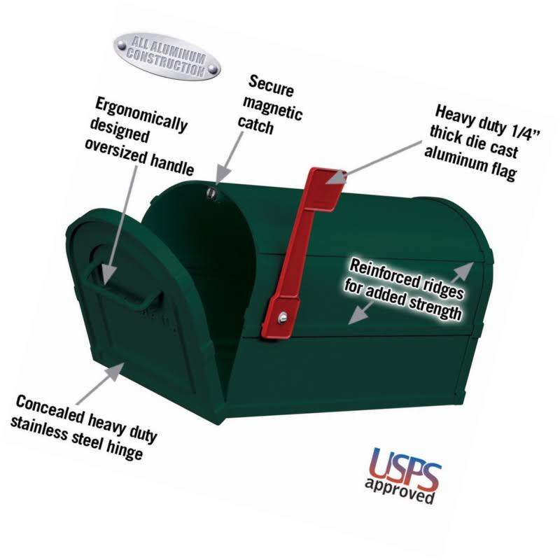Green Rural Mailbox Q187