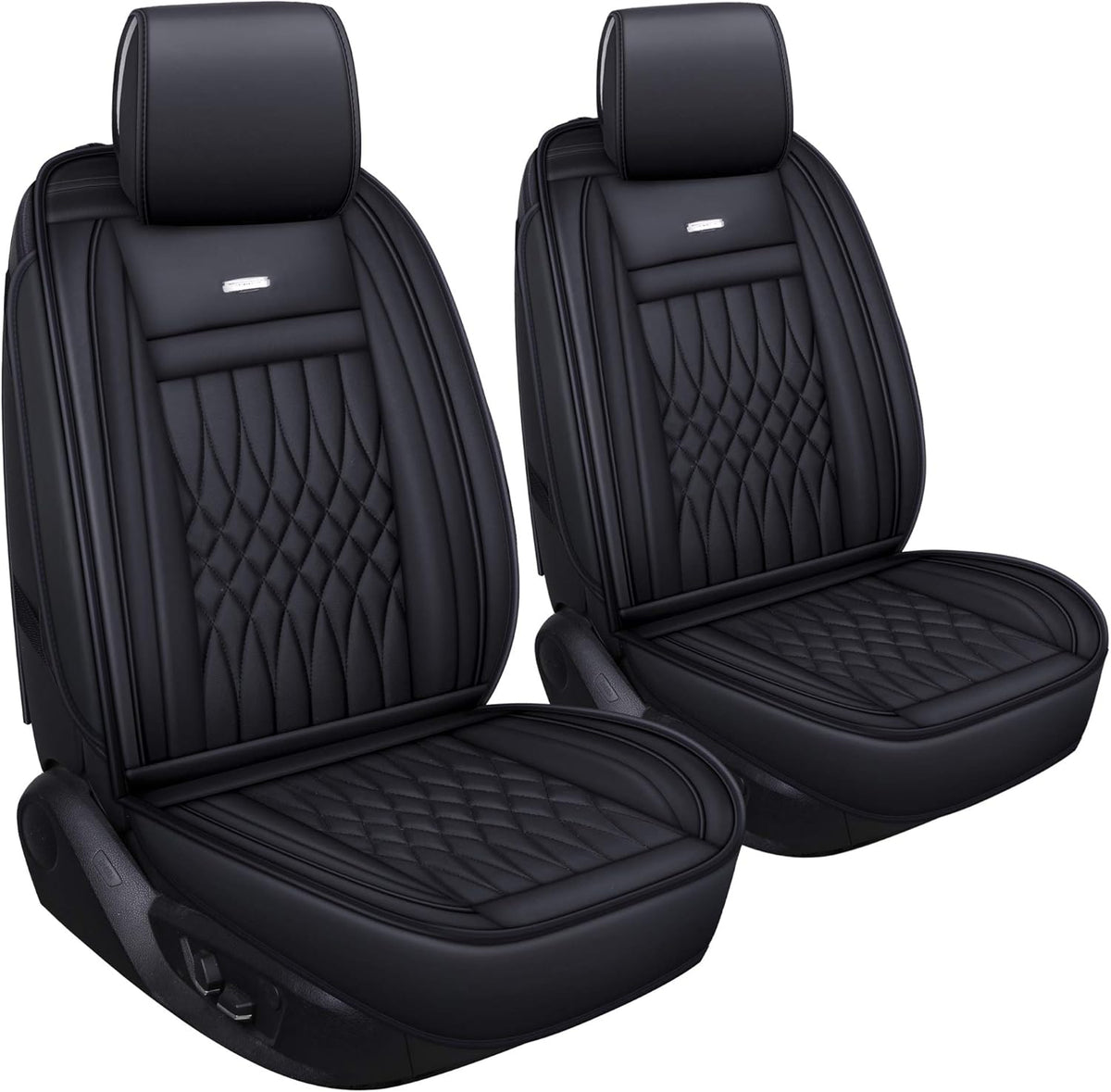 2 PC Waterproof Faux Leather Front Car Seat Covers J575312