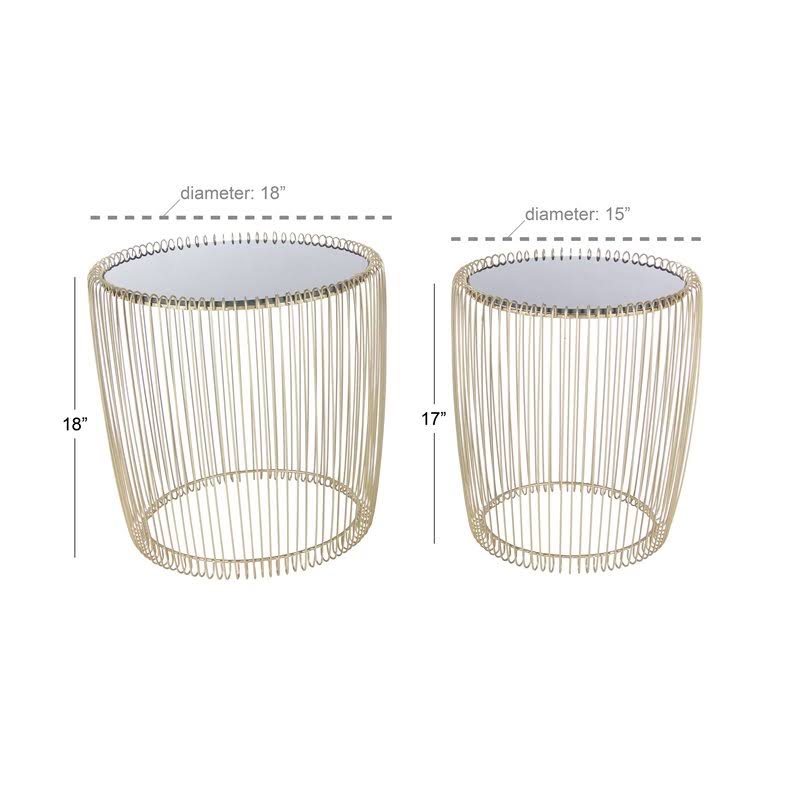 Gold Metal Accent Table (Set of 2) Z259