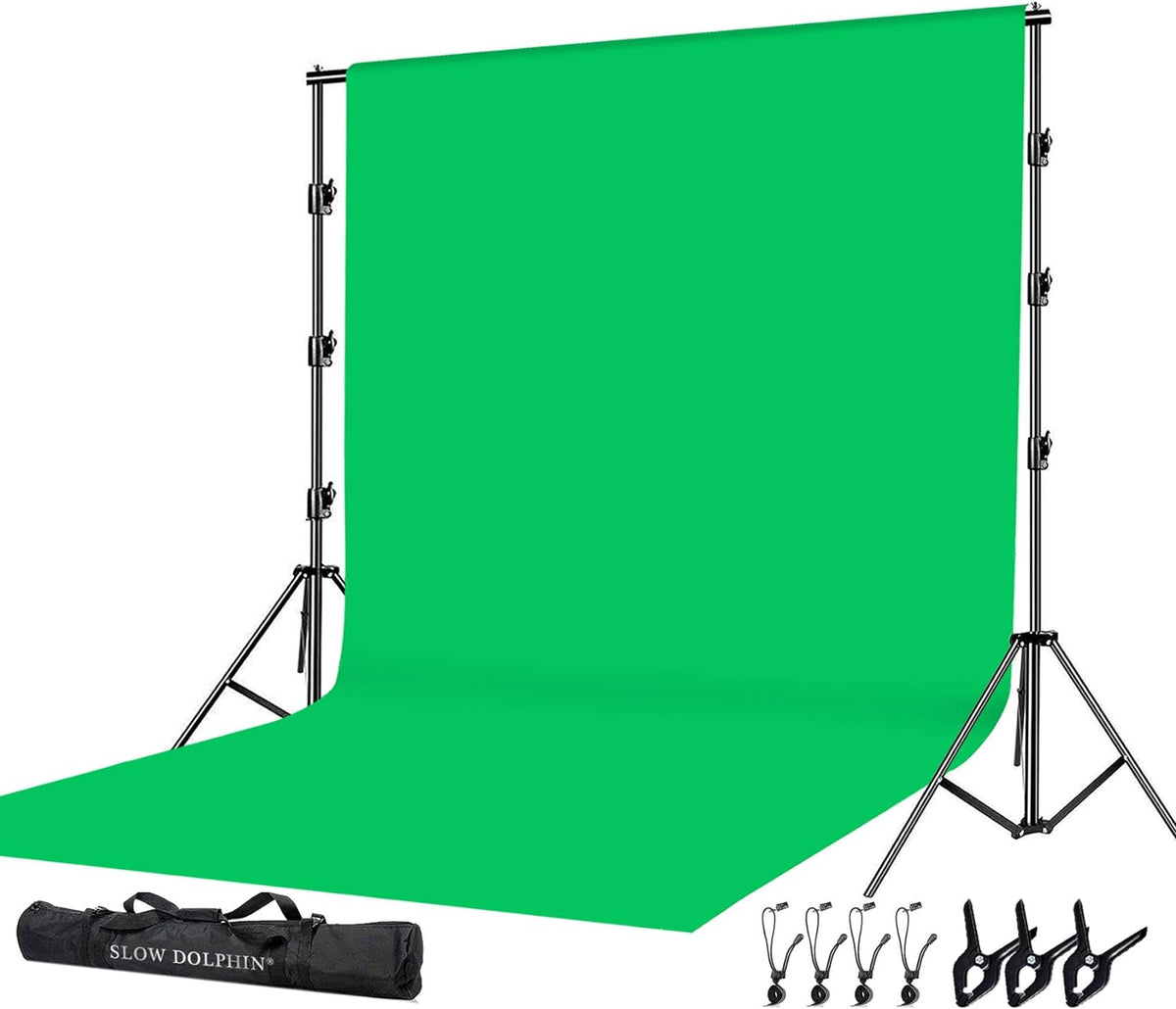 10 x 12ft 100% Cotton Muslin Green Screen Backdrop with Stand Kit Z138011