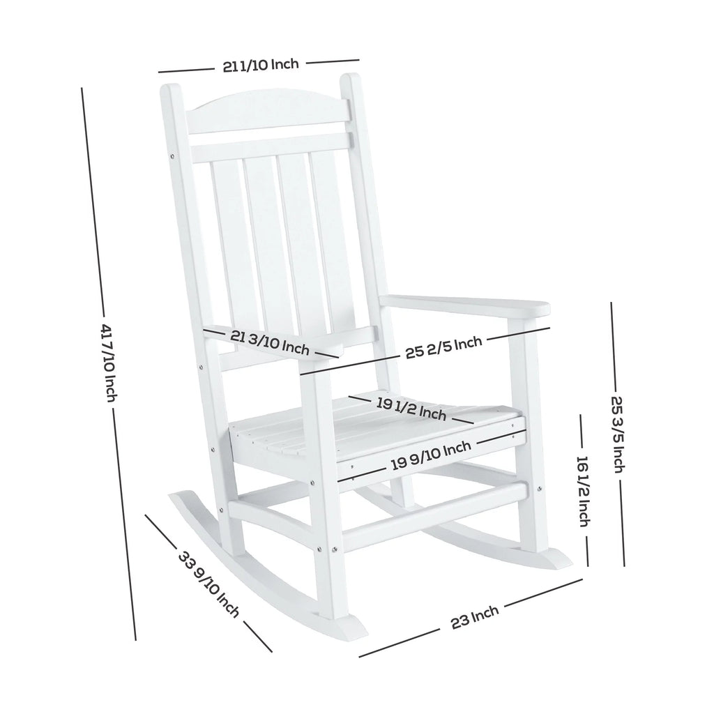Plastic Outdoor Rocking Chairs Set of 2, Turquoise N420733
