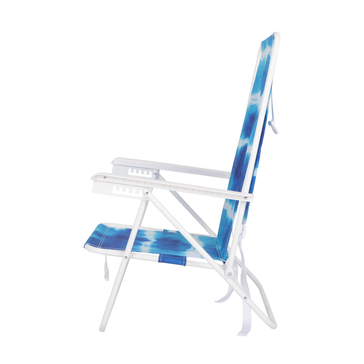 Blue High Back Reclining Backpack Beach Chair Q561