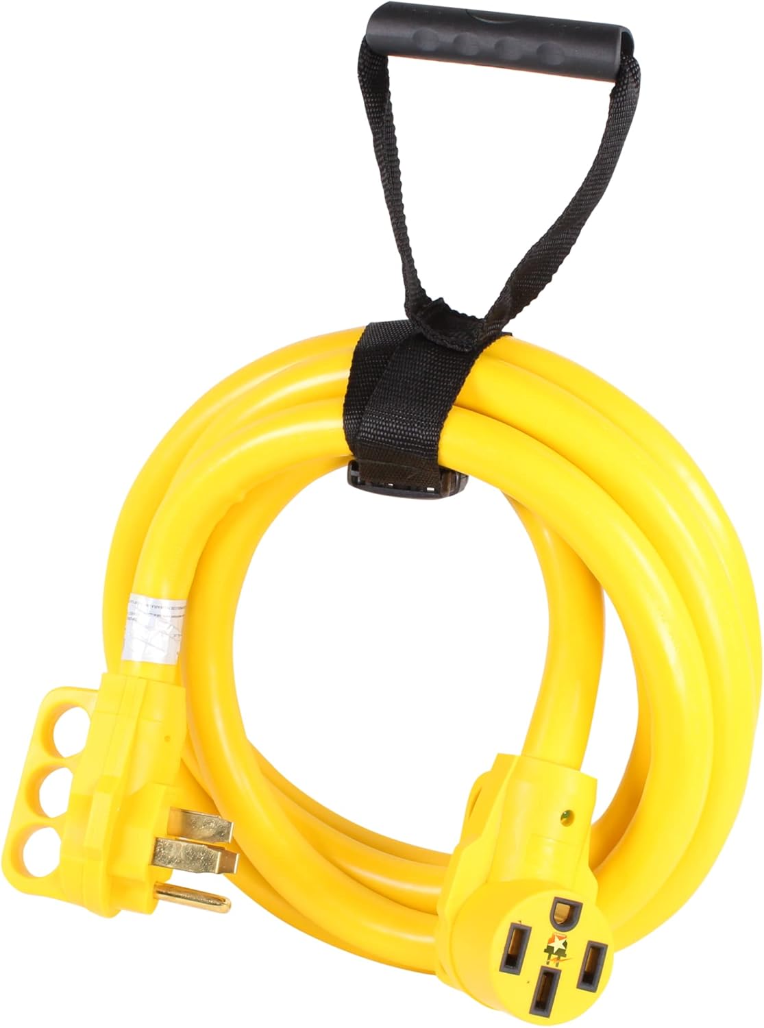 50A RV Power Extension Cord, Safety Yellow, 15 Feet H420975