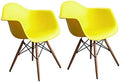 Yellow Set of Two Wooden Legs Chairs Z76276