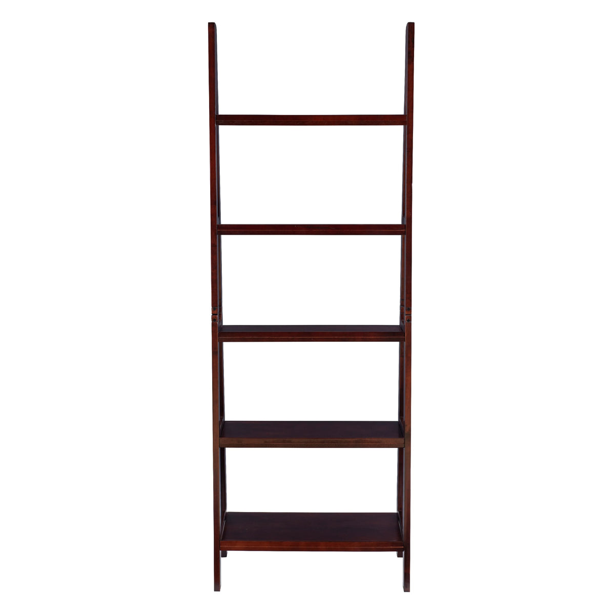 5-Shelf Ladder Bookcase, 72" Height, Espresso Finish N5934