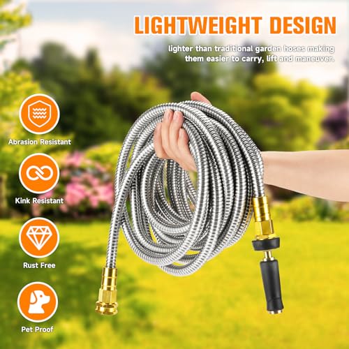 100 FT Stainless Steel Expandable Garden Hose D2470