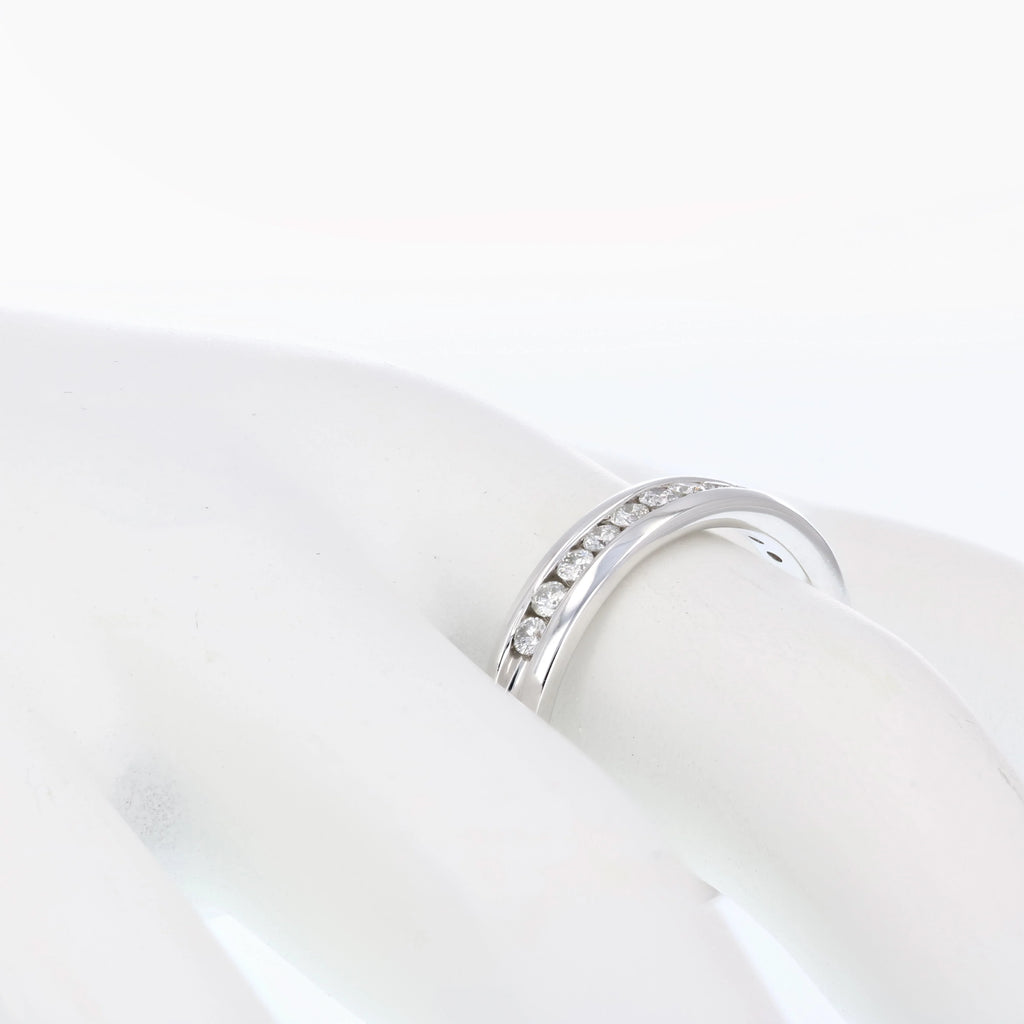 14K White Gold Diamond Bridal Band Comfort Fit T470098