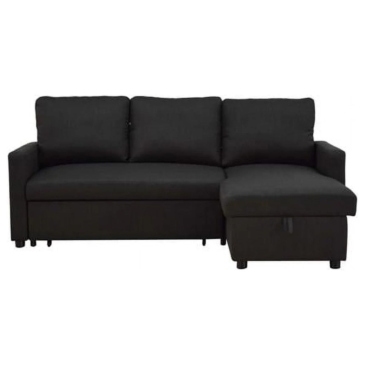 Charcoal Linen Sleeper L-Shaped Sofa & Chaise A52795
