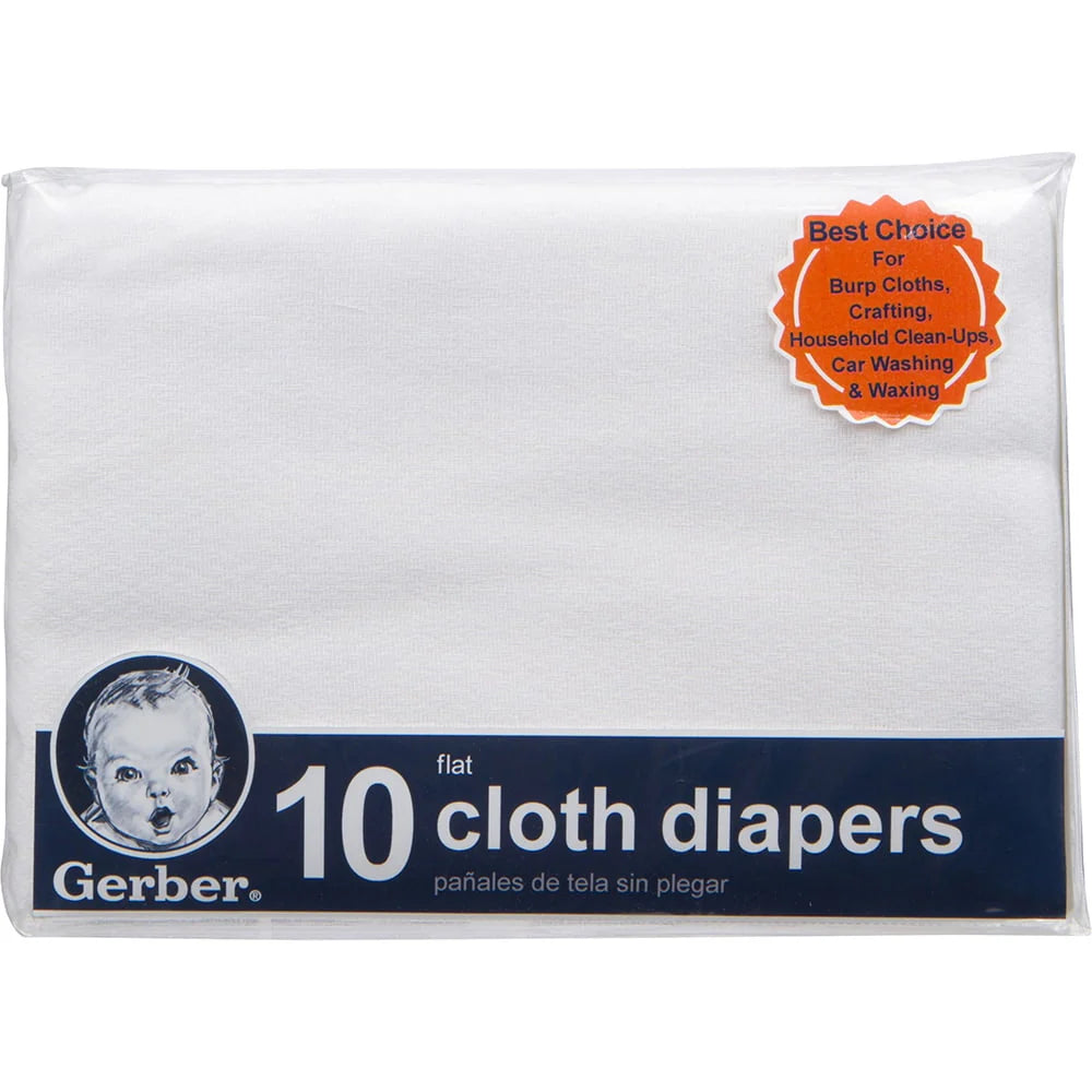White Flatfold Cloth Baby Diaper 10-Pack F7681