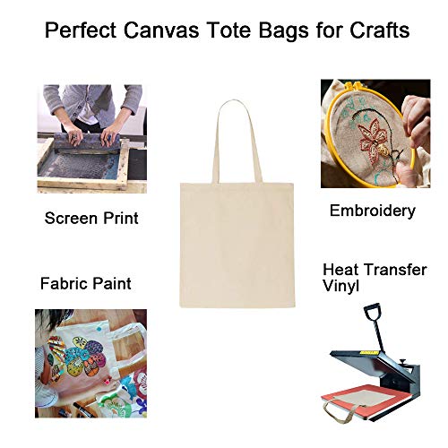 12 Pack Blank Canvas Tote Bags with PTFE Teflon Sheet S319501