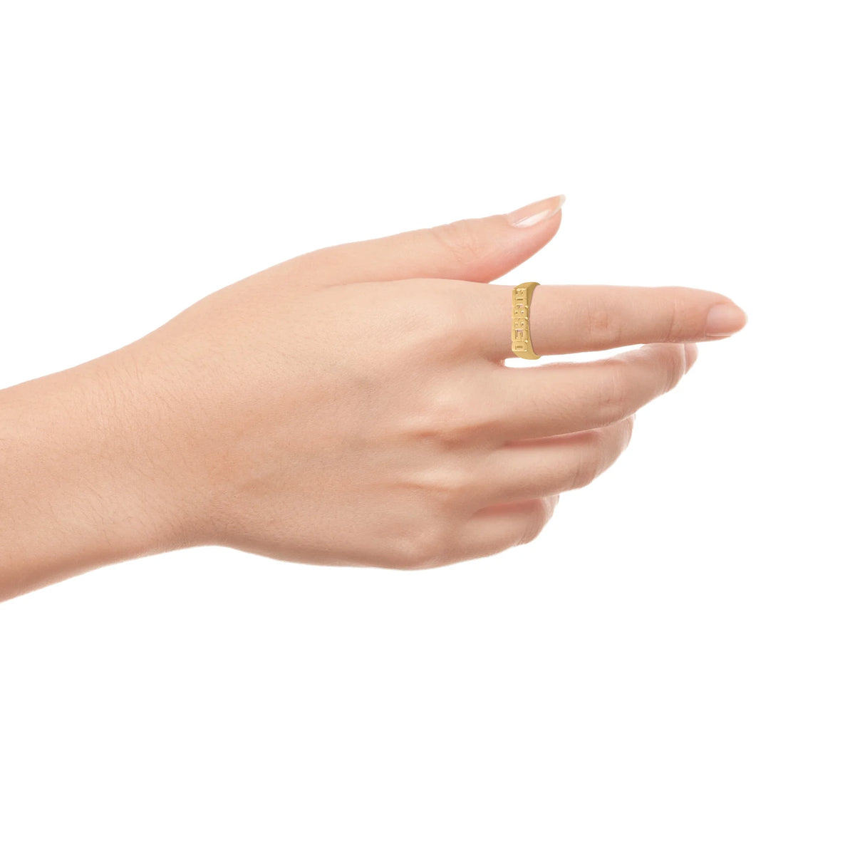 14K Yellow Gold-Plated Sterling Silver Name Ring N6823