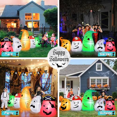 8FT Halloween Inflatable Pumpkin with Built-in LED Lights H85745