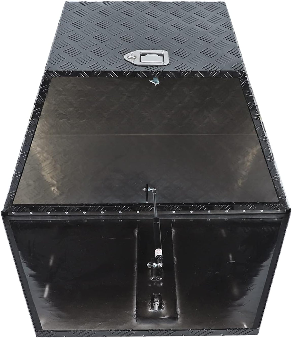 Black Heavy Duty Aluminum Trailer Tongue Tool Box with Lock C819373