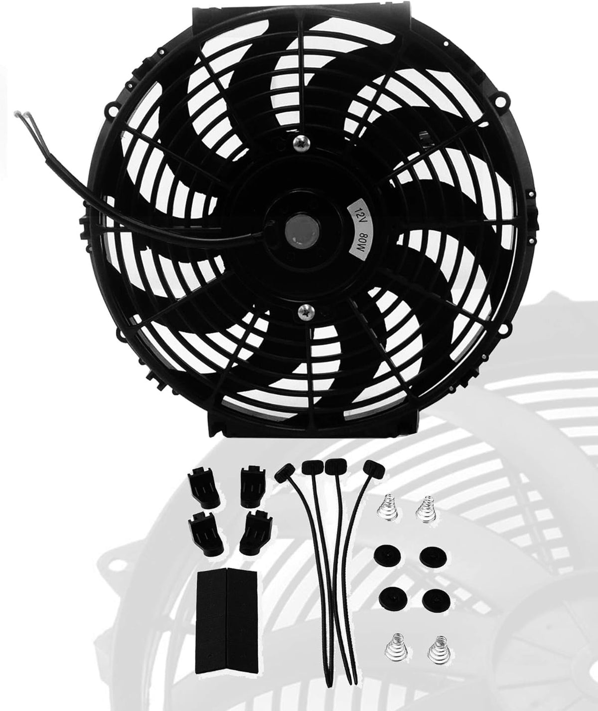 16" Universal Slim Electric Radiator Cooling Fan 12V Pack of 2 X9856