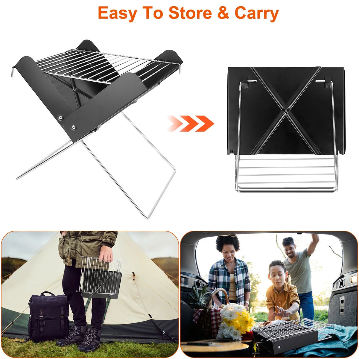Foldable Mini Stainless Steel BBQ Grill F566155