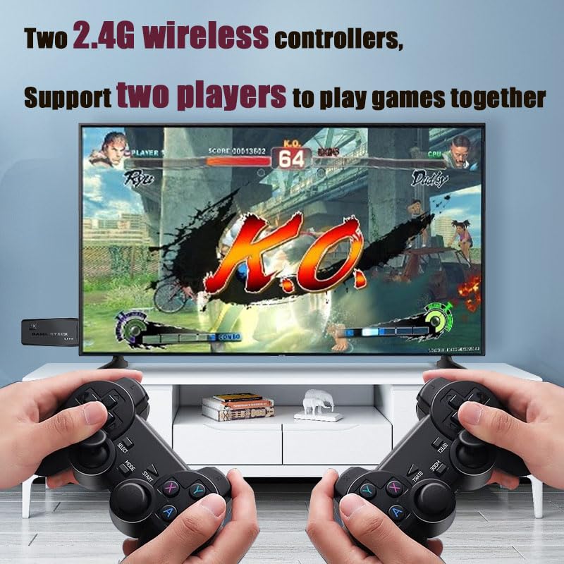 Wireless Retro Game Console with Built in Games, 4K HDMI Output, 9 Emulators, Dual 2.4G Wireless Controllers Y288