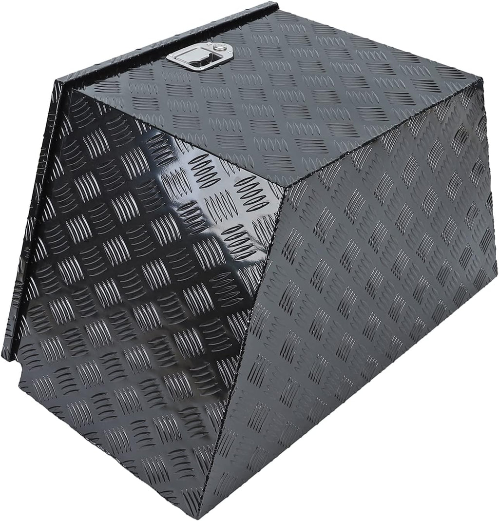 Black Heavy Duty Aluminum Trailer Tongue Tool Box with Lock C819373