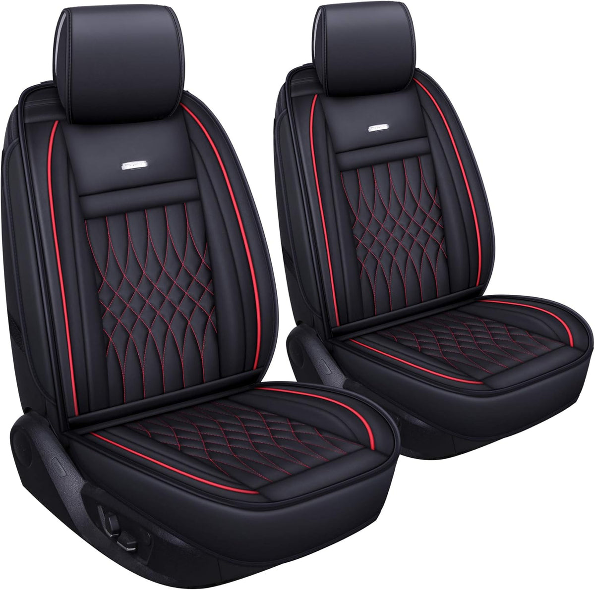 2 PC Waterproof Faux Leather Front Car Seat Covers J575312