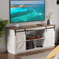 White Sliding Barn Door TV Stand B421061