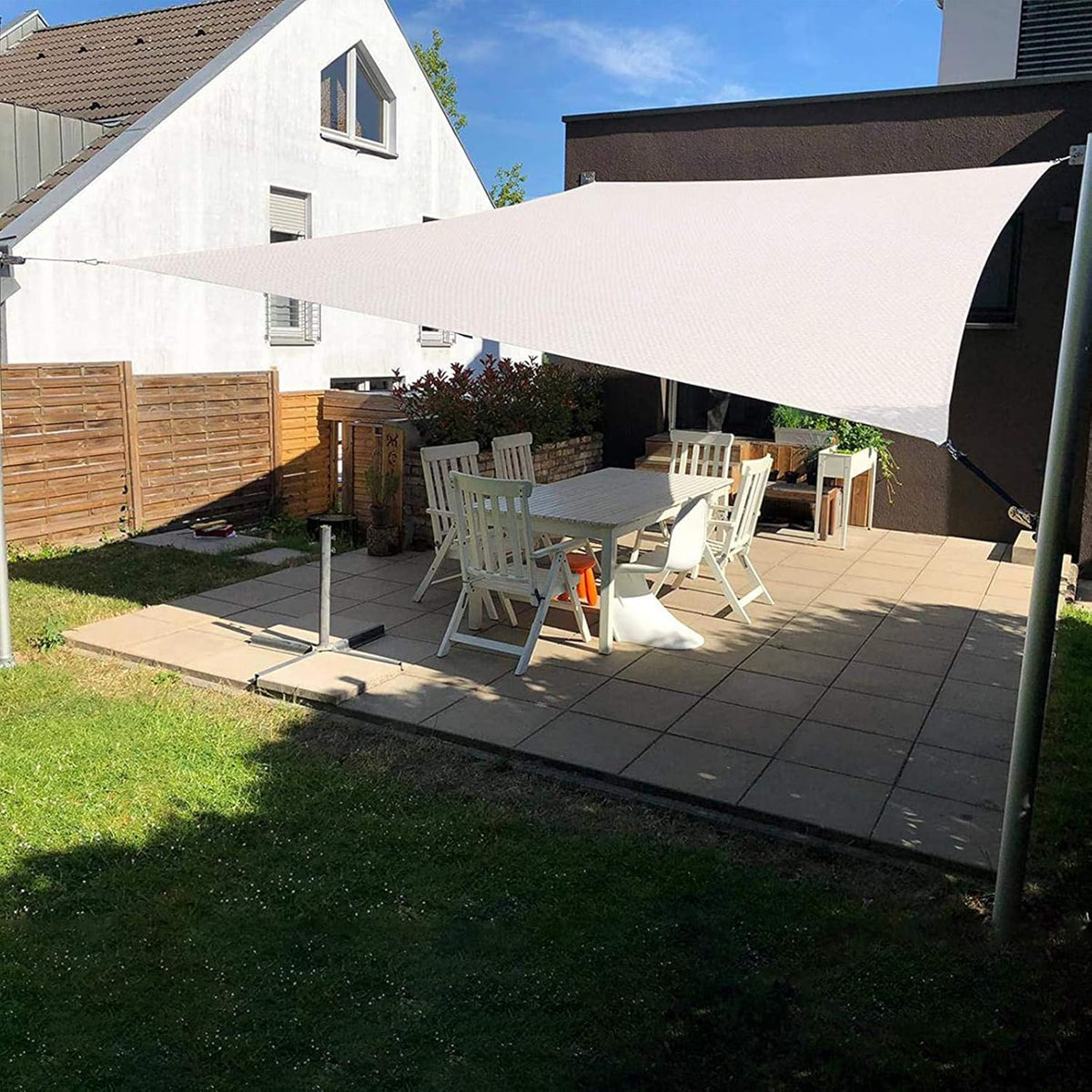 Beige Rectangle Sun Shade Sail O41456