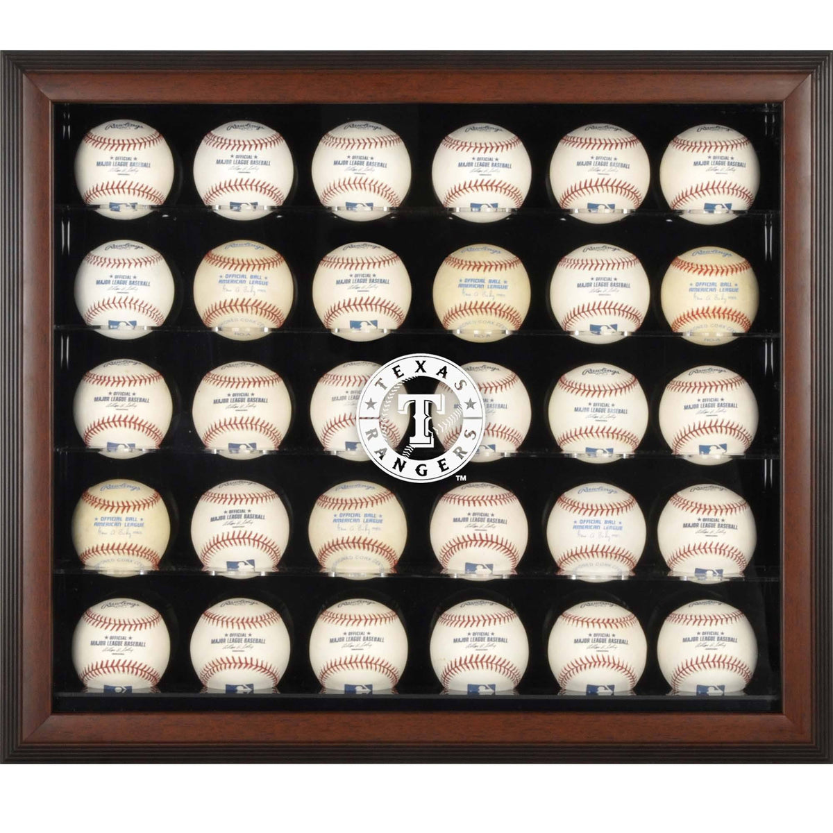 Brown Framed 30-Ball Display Case D85127