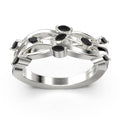 Marquise Black Diamond Moissanite Wedding Ring 18K White Gold Over Silver Z4415