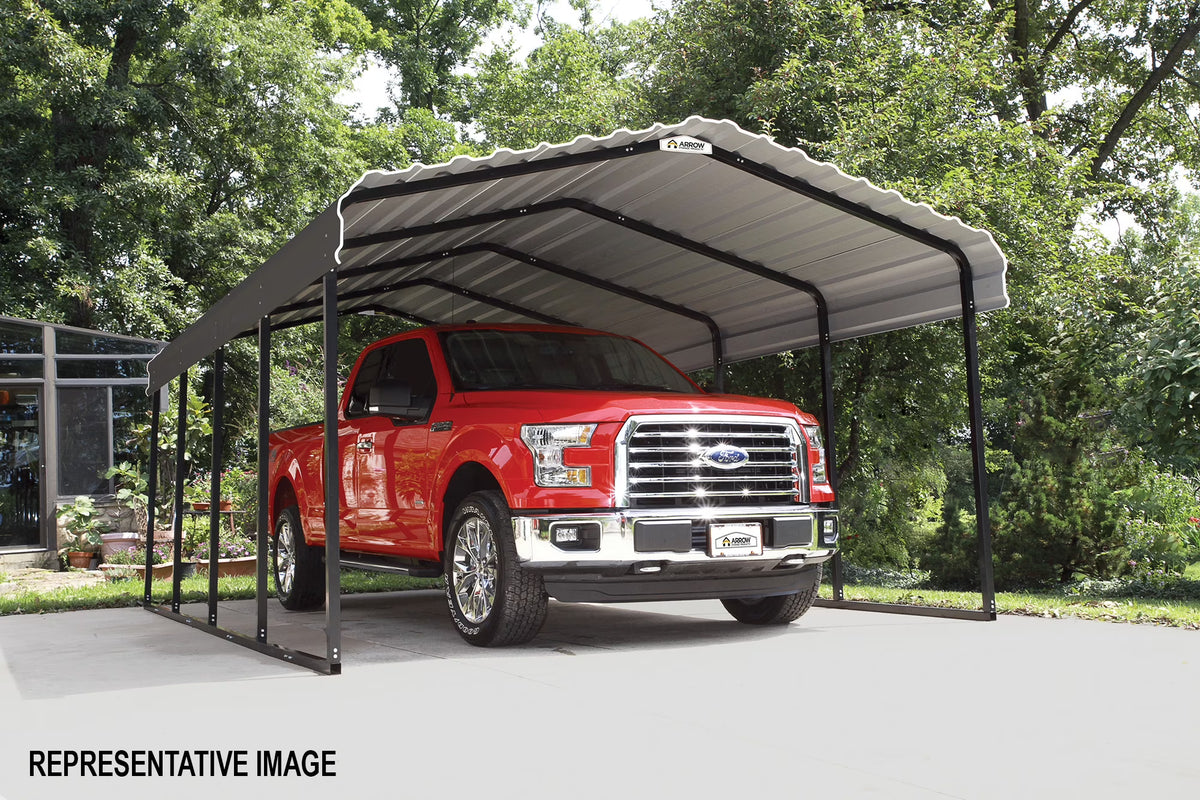 Galvanized Steel Carport 12 x 24 x 7 ft. F80571