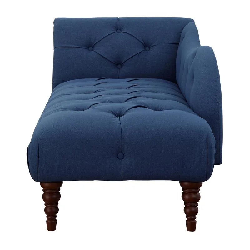 66" Tufted Fabric Chaise Lounge with Wooden Legs B748772