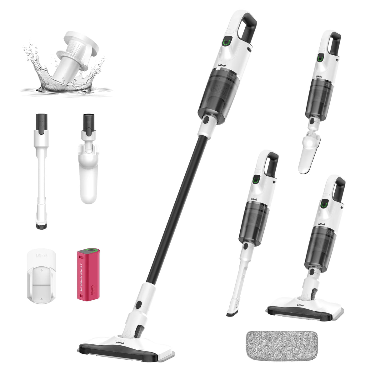 Cordless Vacuum Cleaner with 4Ah Battery White L5679