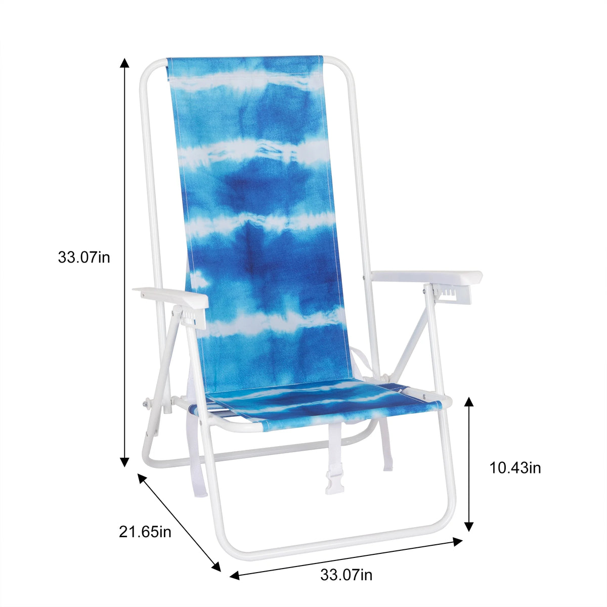 Blue High Back Reclining Backpack Beach Chair Q561