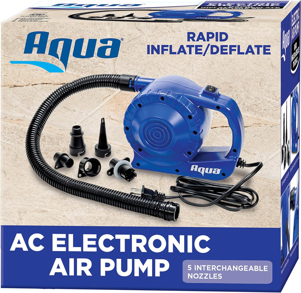 Blue Electric Air Pump 110v Heavy Duty 5 Nozzle Attachments Pack of 2 T52179