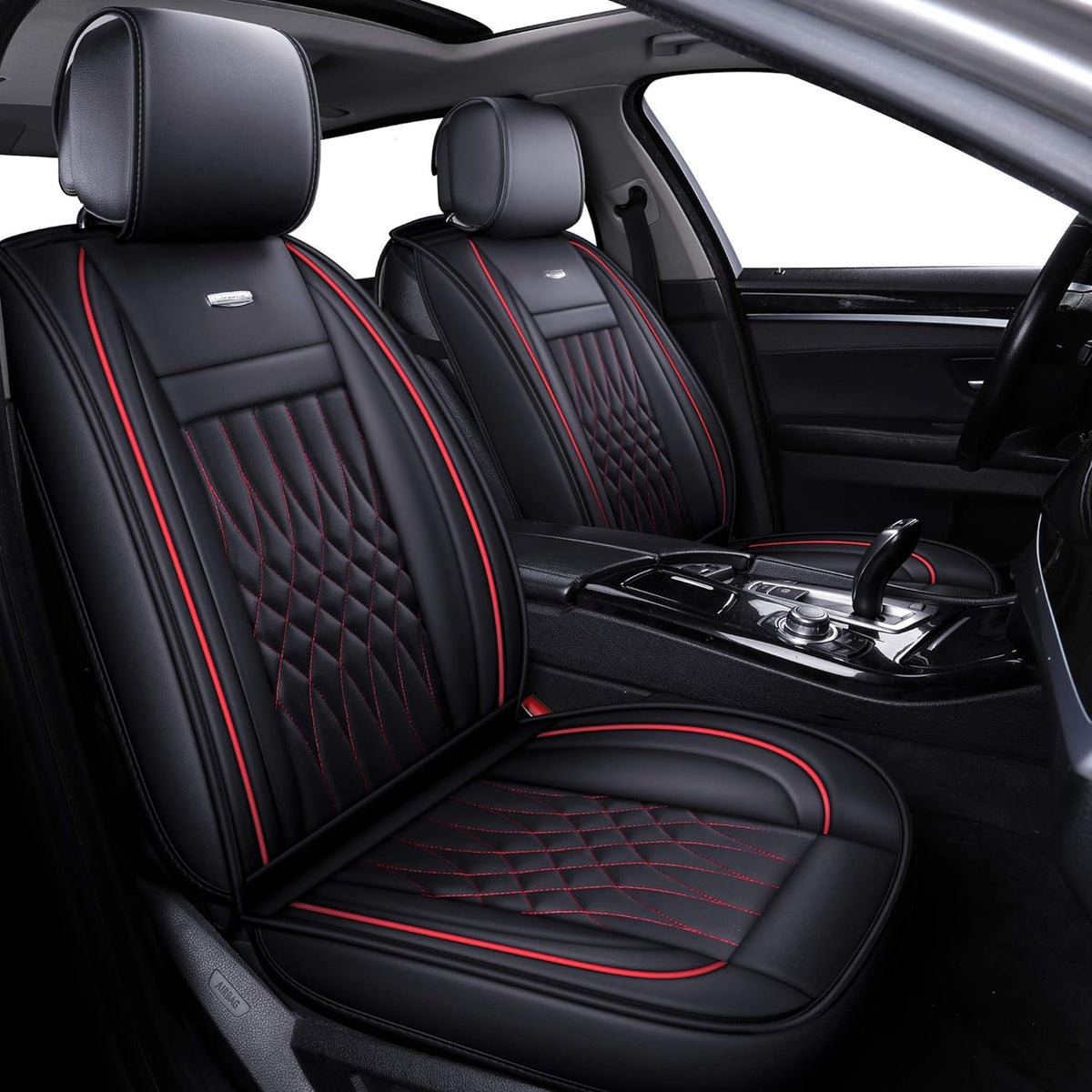 2 PC Waterproof Faux Leather Front Car Seat Covers J575312
