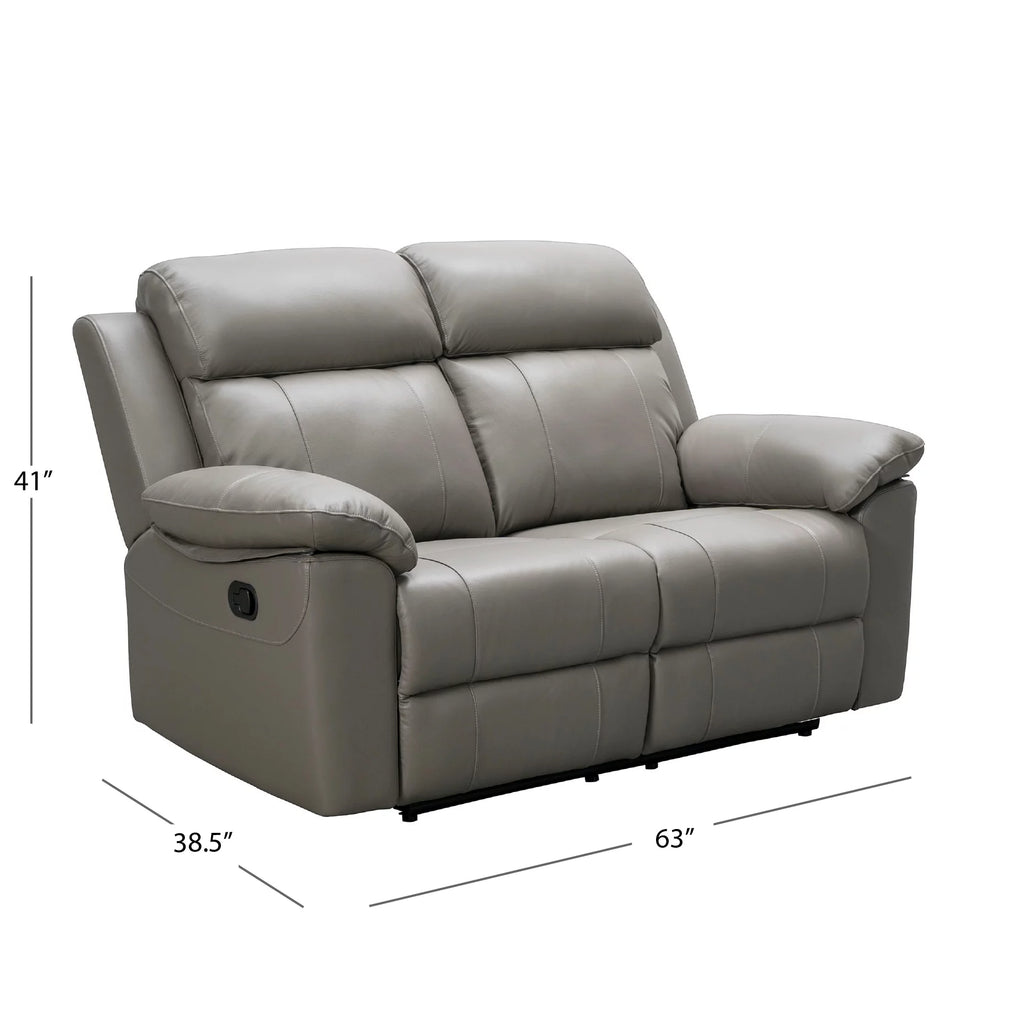 Gray Top Grain Leather Reclining Sofa Set F3752