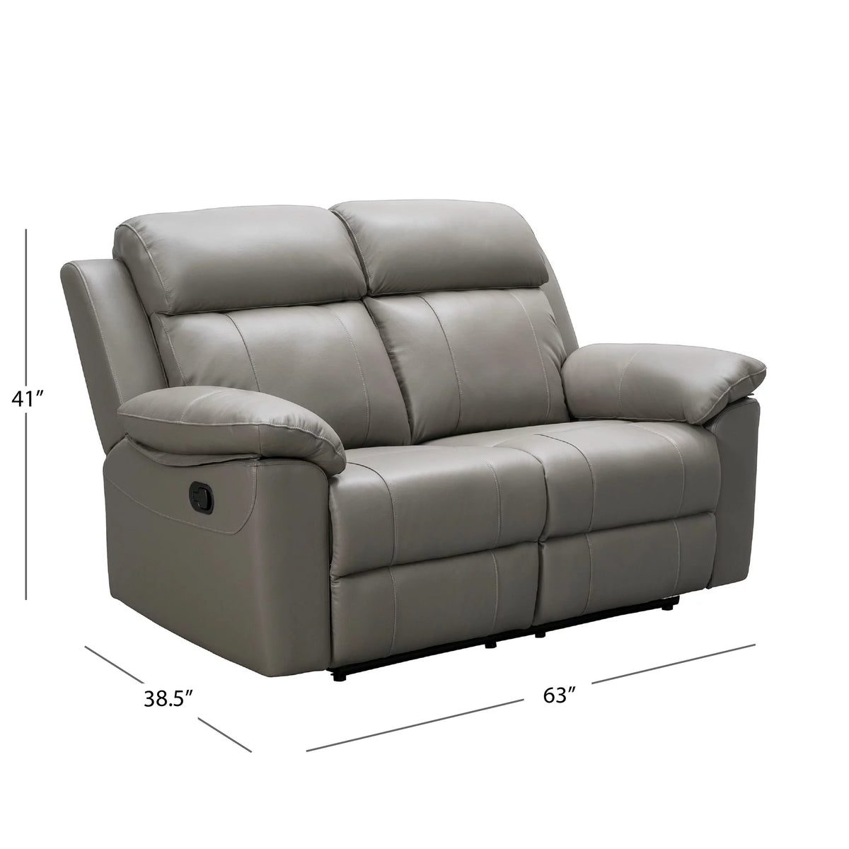 Gray Top Grain Leather Reclining Sofa Set F3752