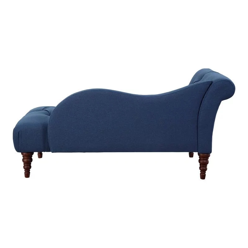66" Tufted Fabric Chaise Lounge with Wooden Legs B748772