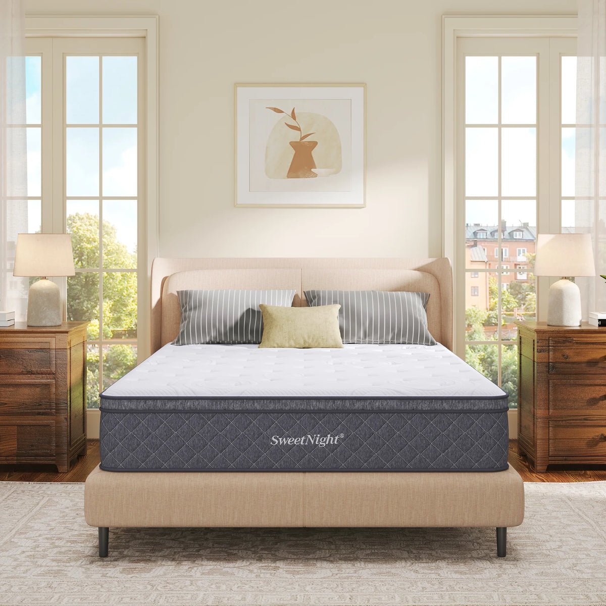 10 Memory Foam Pocketed Spring Hybrid Mattress Queen Size C104300