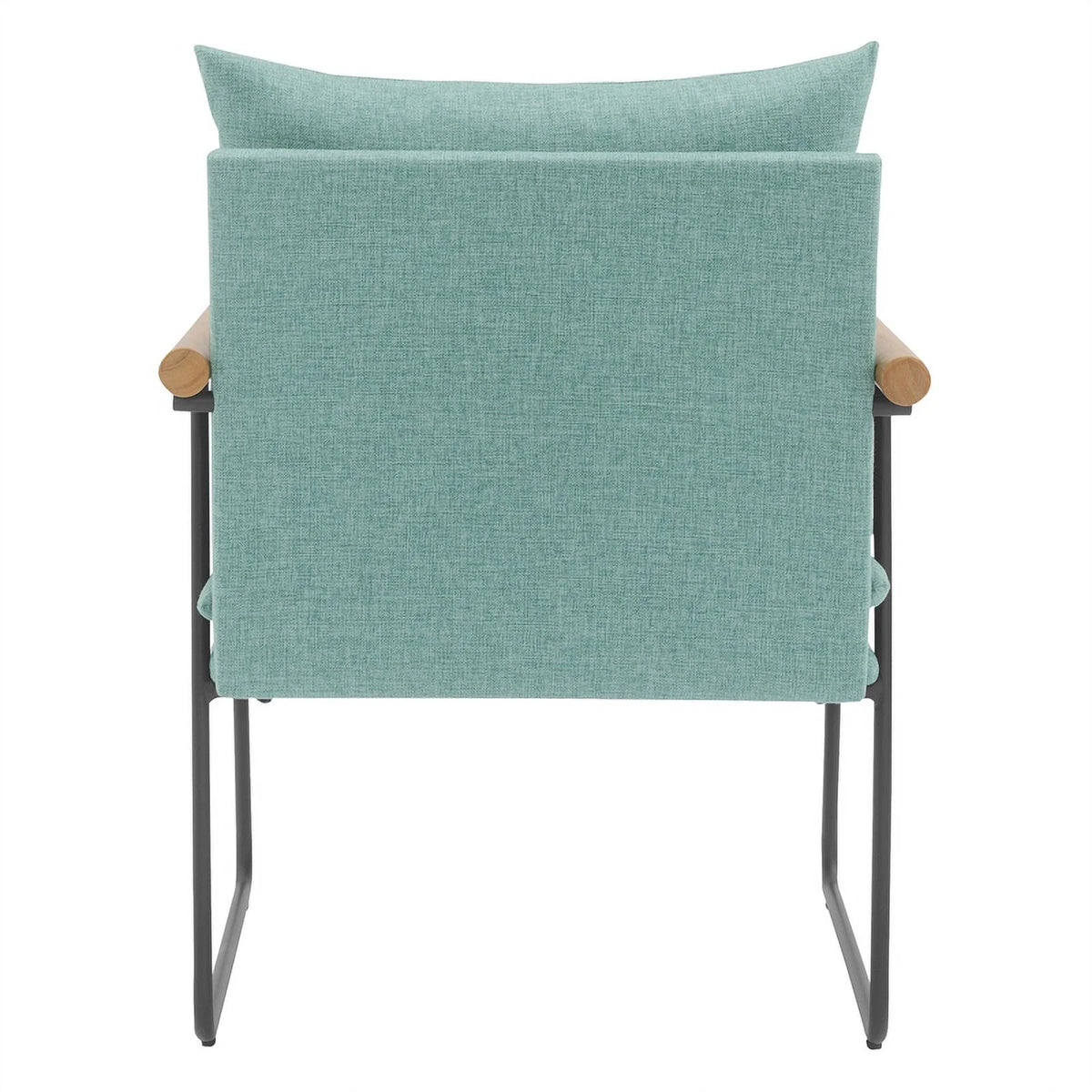 Sage Green Fabric Armchair with Black Sled Base I4252