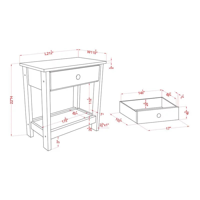 3-Piece Wood Coffee Table Set in Gray L2392