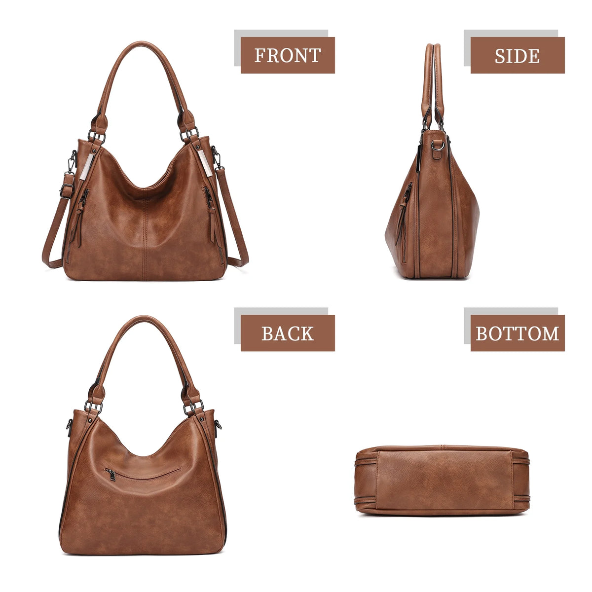 Large PU Leather Handbags Crossbody Hobo Tote Bags U692444