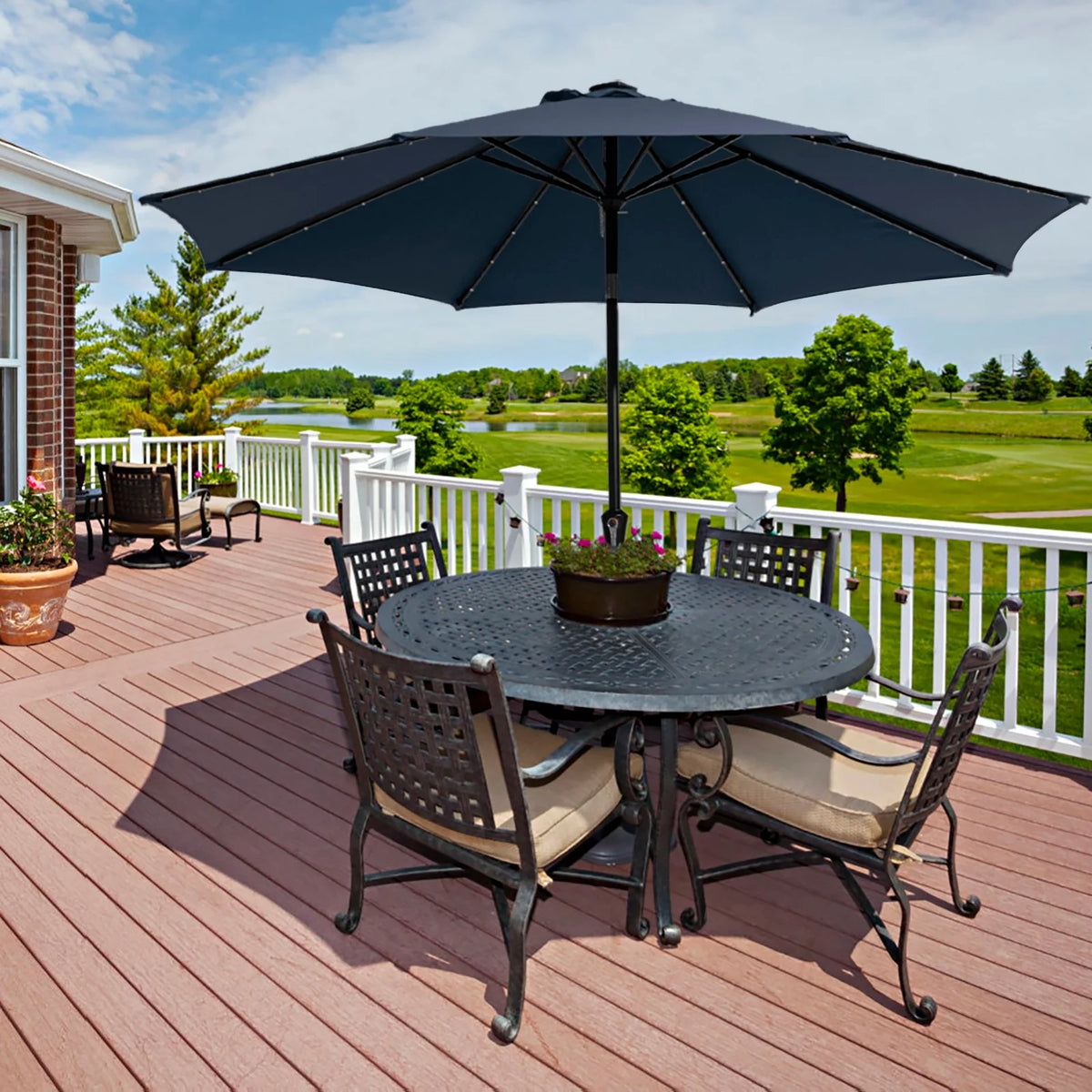 10 ft LED Solar Patio Umbrella H5638
