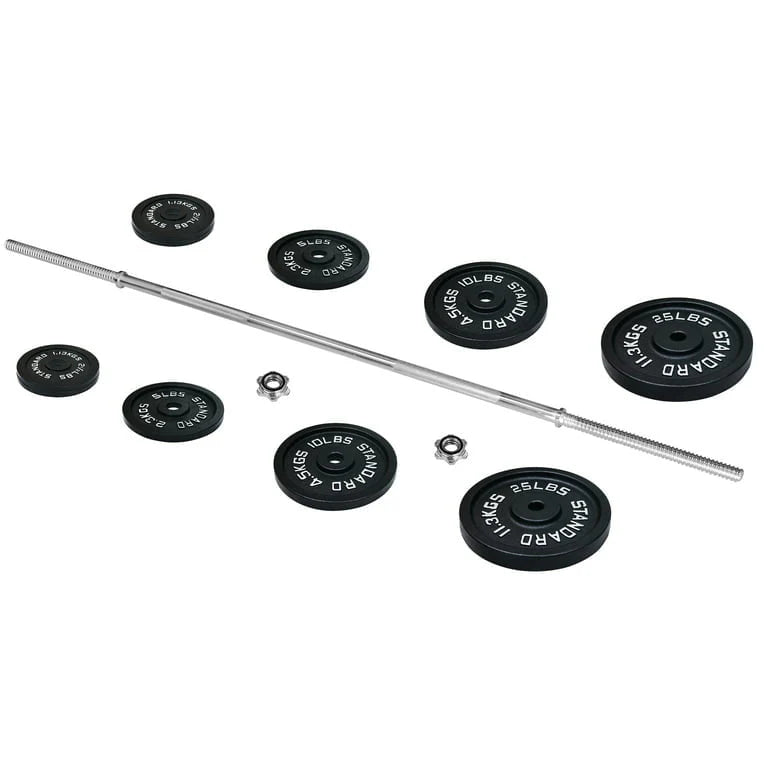 Cast Iron 100-Pound Barbell Set with Star Locks T679
