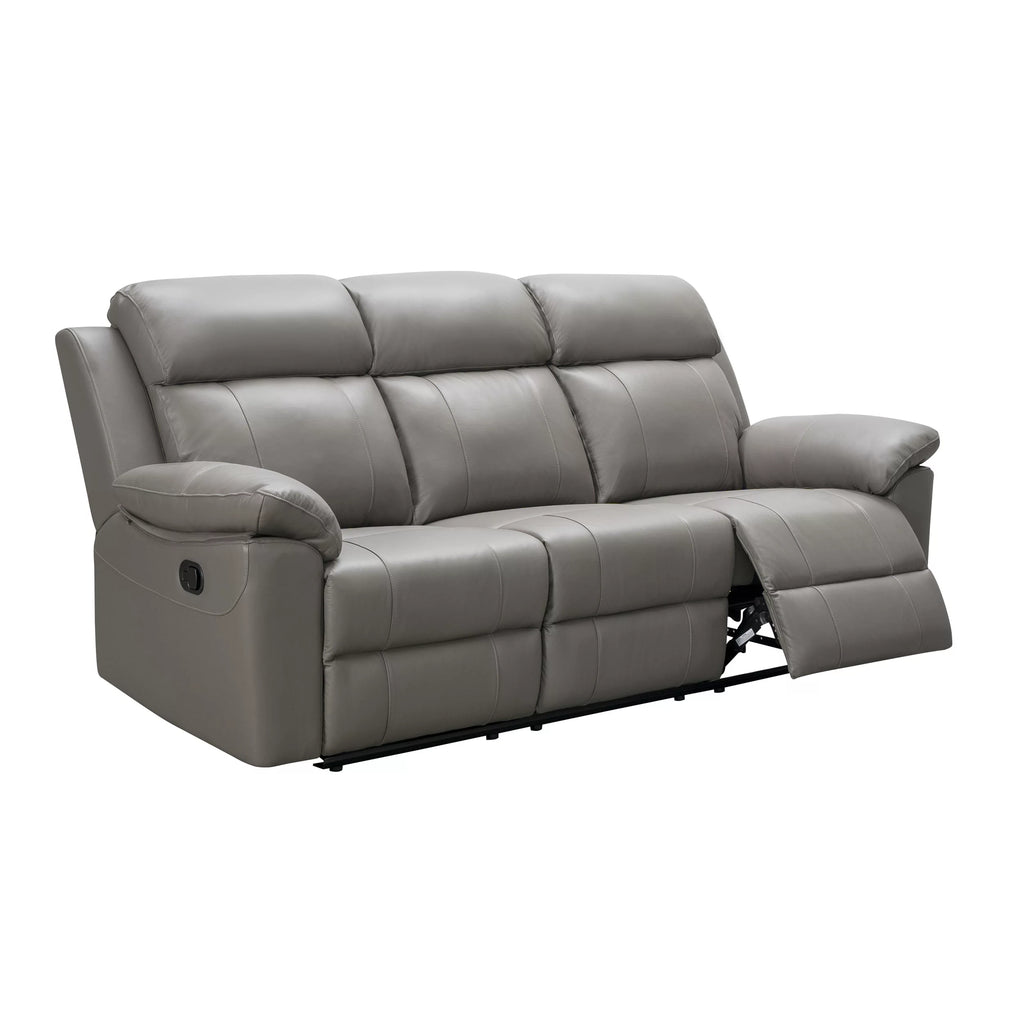 Gray Top Grain Leather Reclining Sofa Set F3752