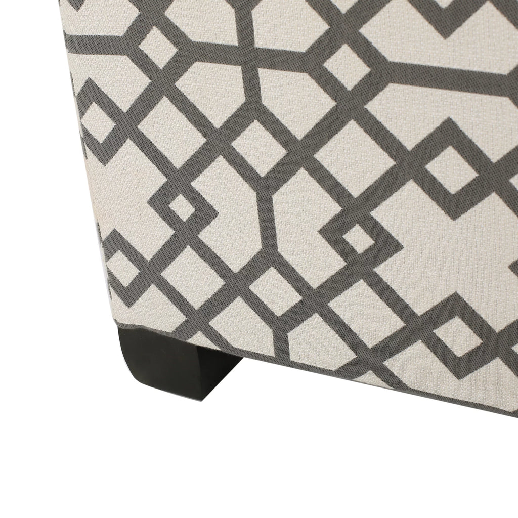 Grey Fabric Storage Ottoman E951785