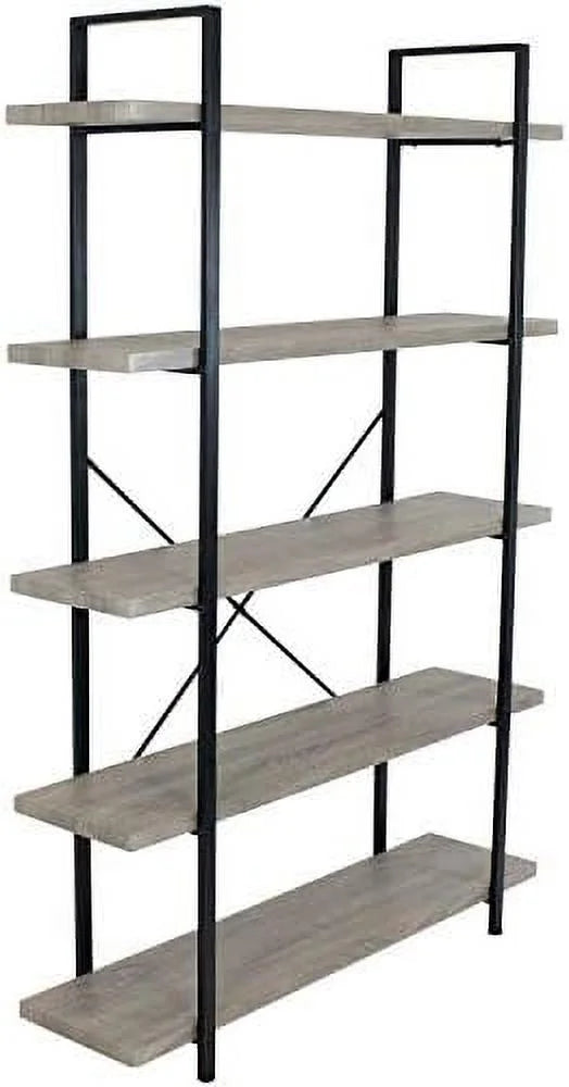 5-Tier Industrial Style Bookshelf with Open Shelves M90332