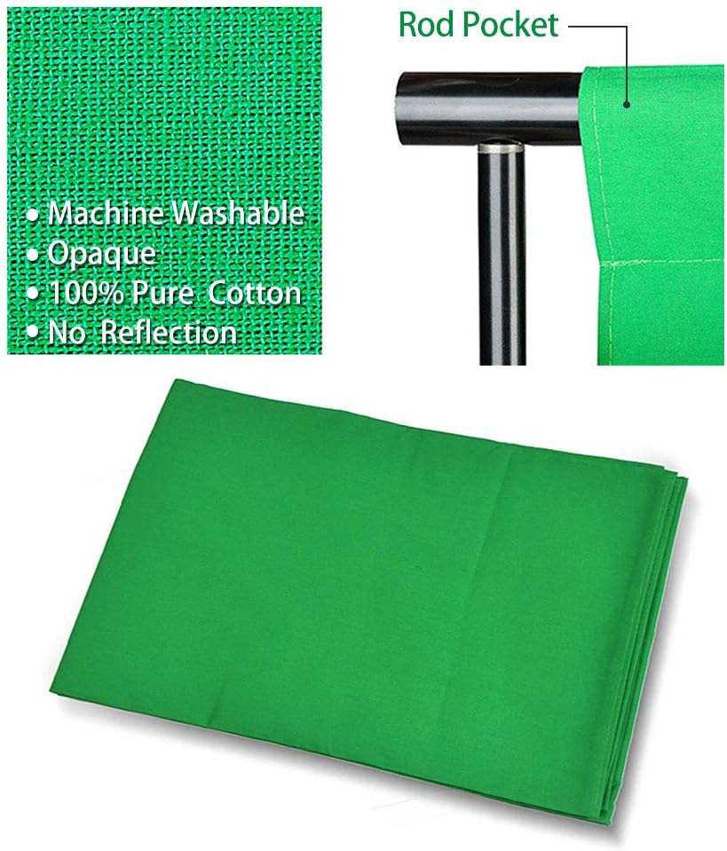 10 x 12ft 100% Cotton Muslin Green Screen Backdrop with Stand Kit Z138011