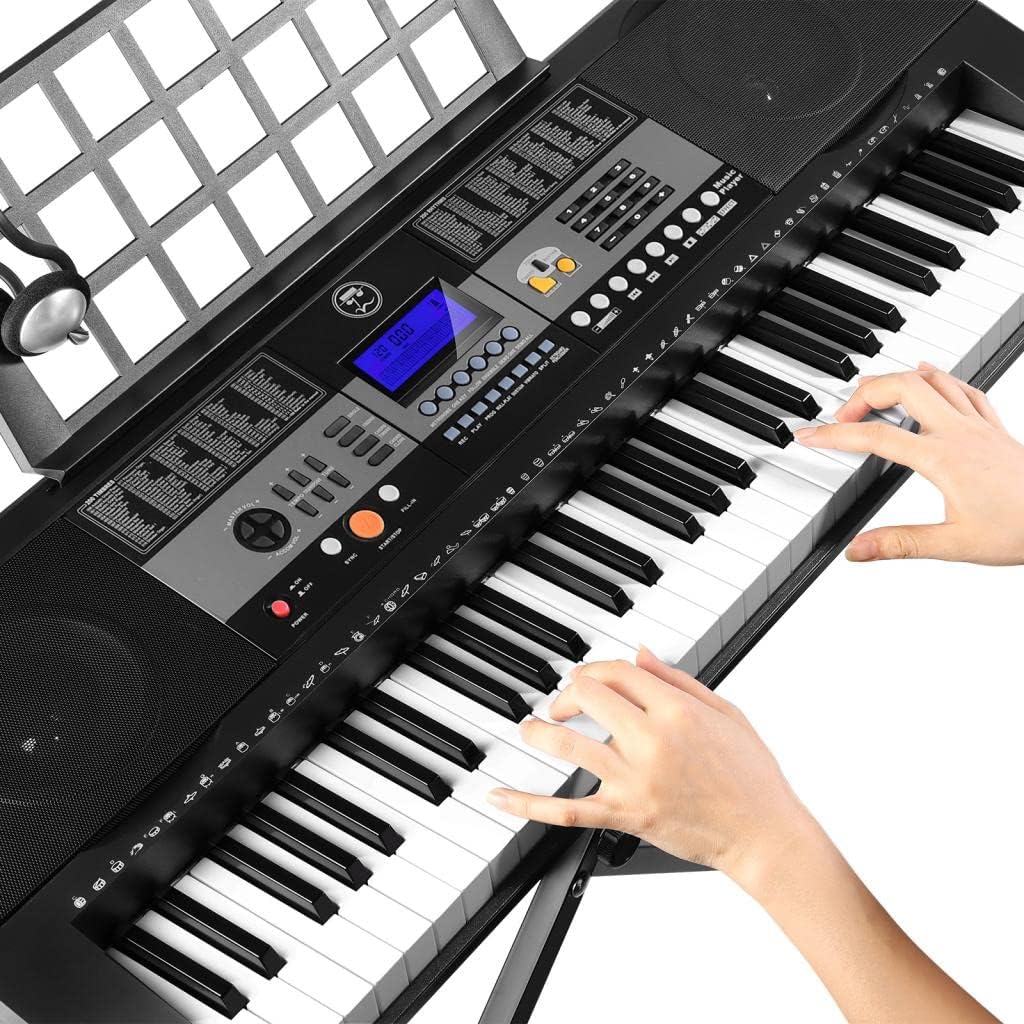61 Key Portable Electronic Keyboard Piano with Stand and Stool F80320