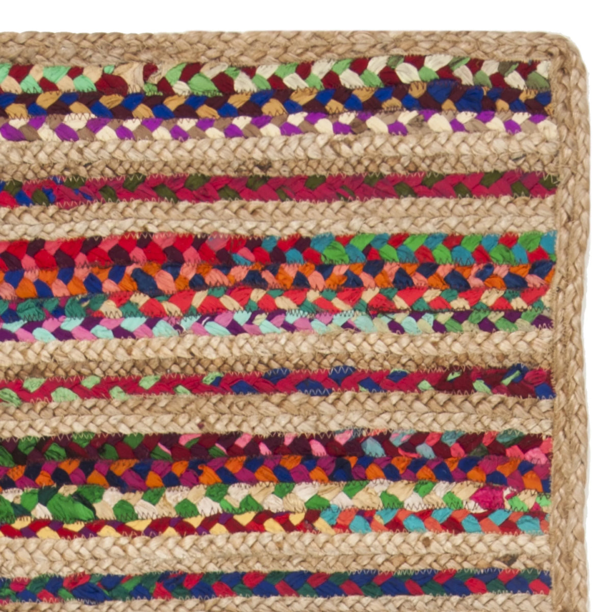 Colorful Braided Area Rug 2'3" x 8' Y263055