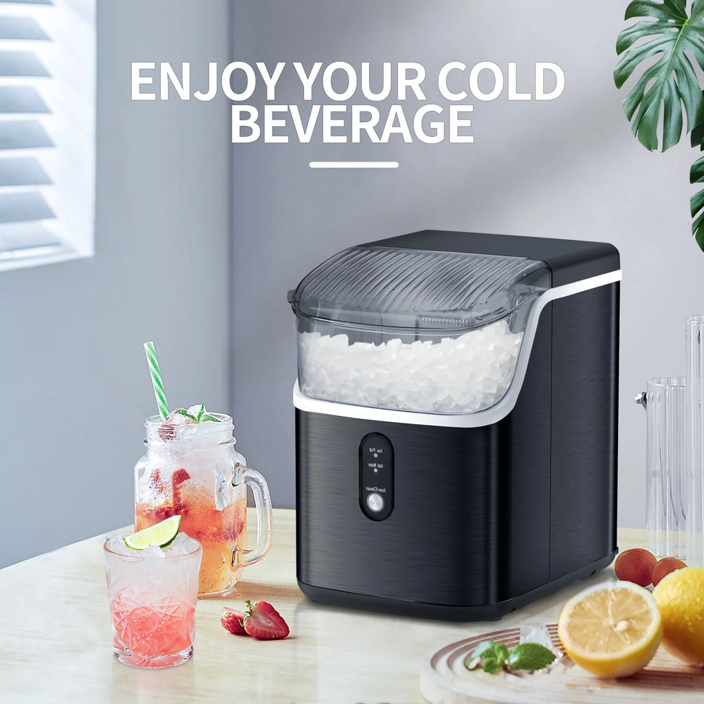 Nugget Ice Maker Countertop 33lbs/24H Self-Cleaning Stainless Steel Silver H380678