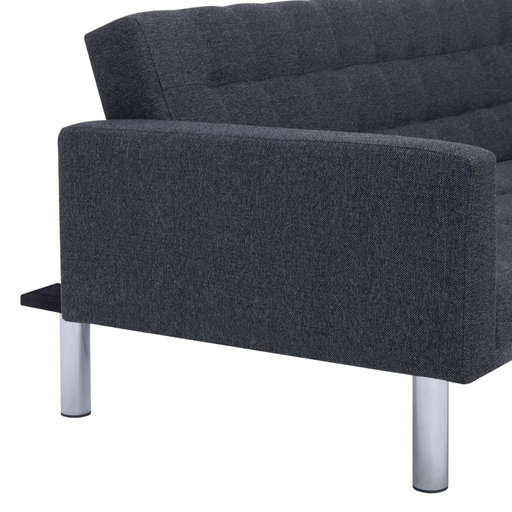 Dark Gray L-Shaped Sofa Bed V191