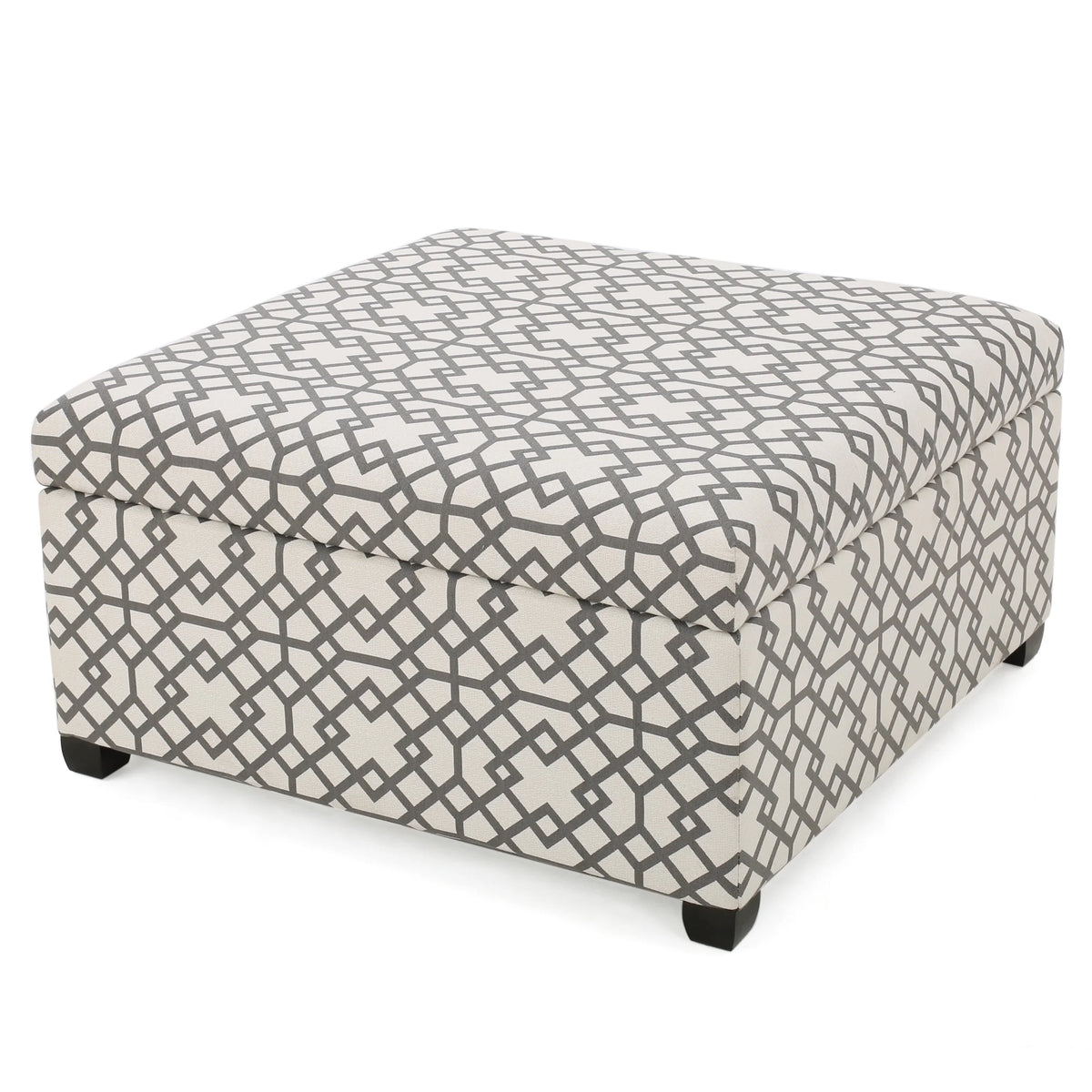 Grey Fabric Storage Ottoman E951785